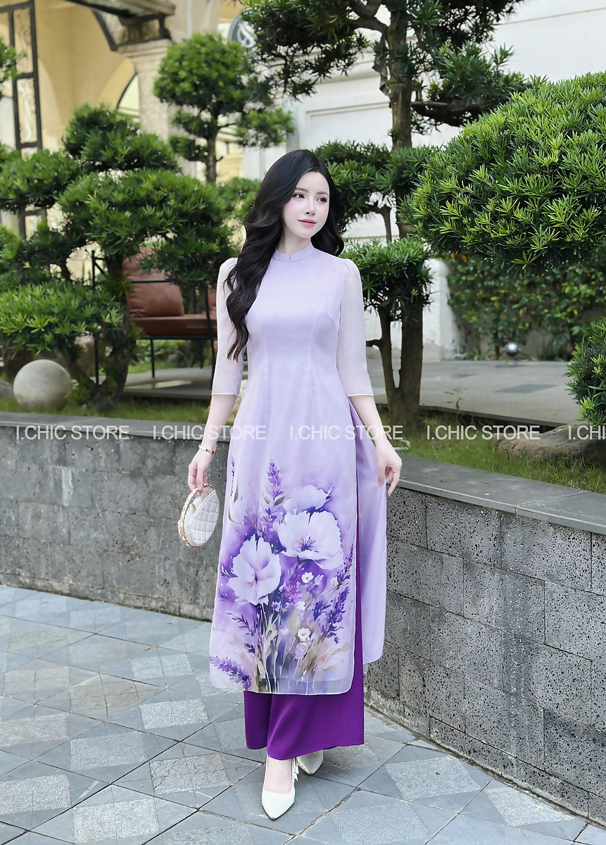 Áo Dài Như Mai Tím